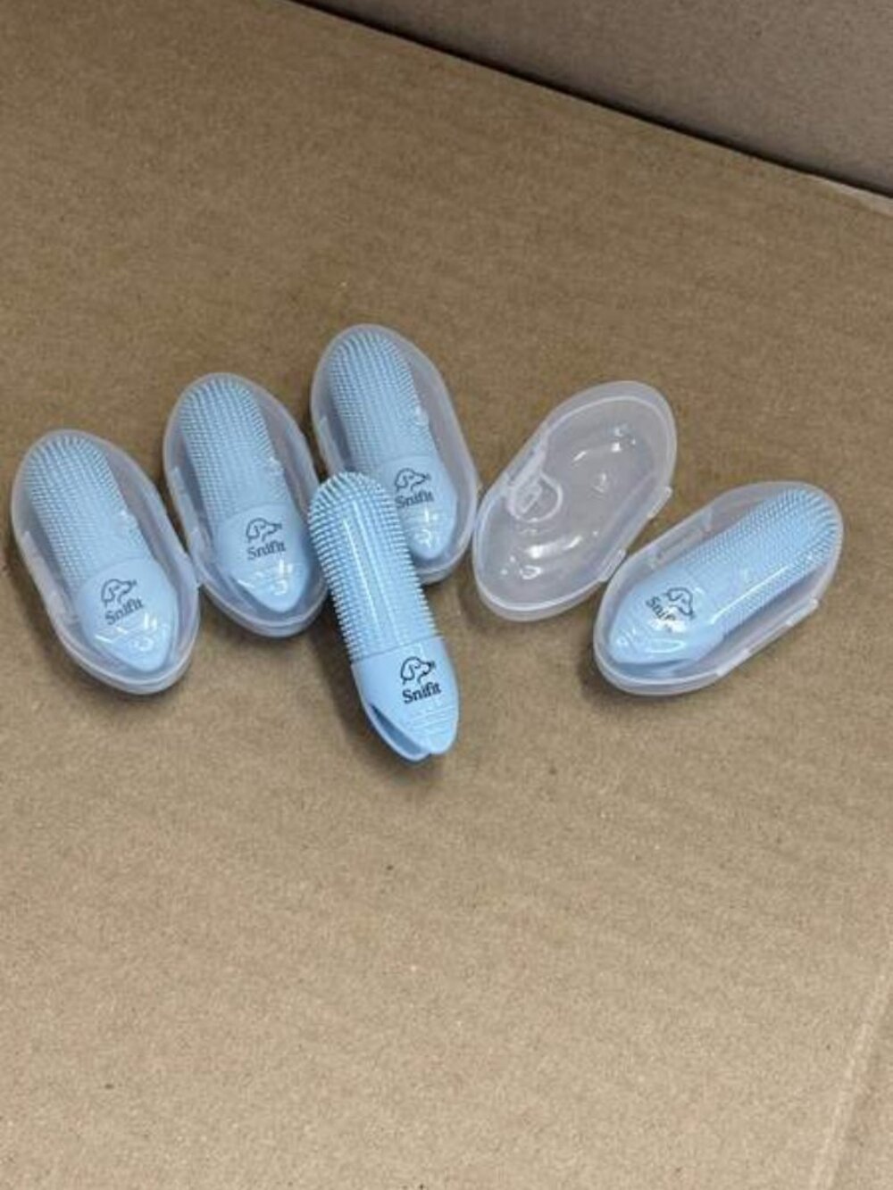 Dog Finger Toothbrush Silicone 5-Pack Blue